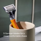Harry's Men's 5-Blade Shaving Razor with 5 Refill Cartridges, Ember Orange
