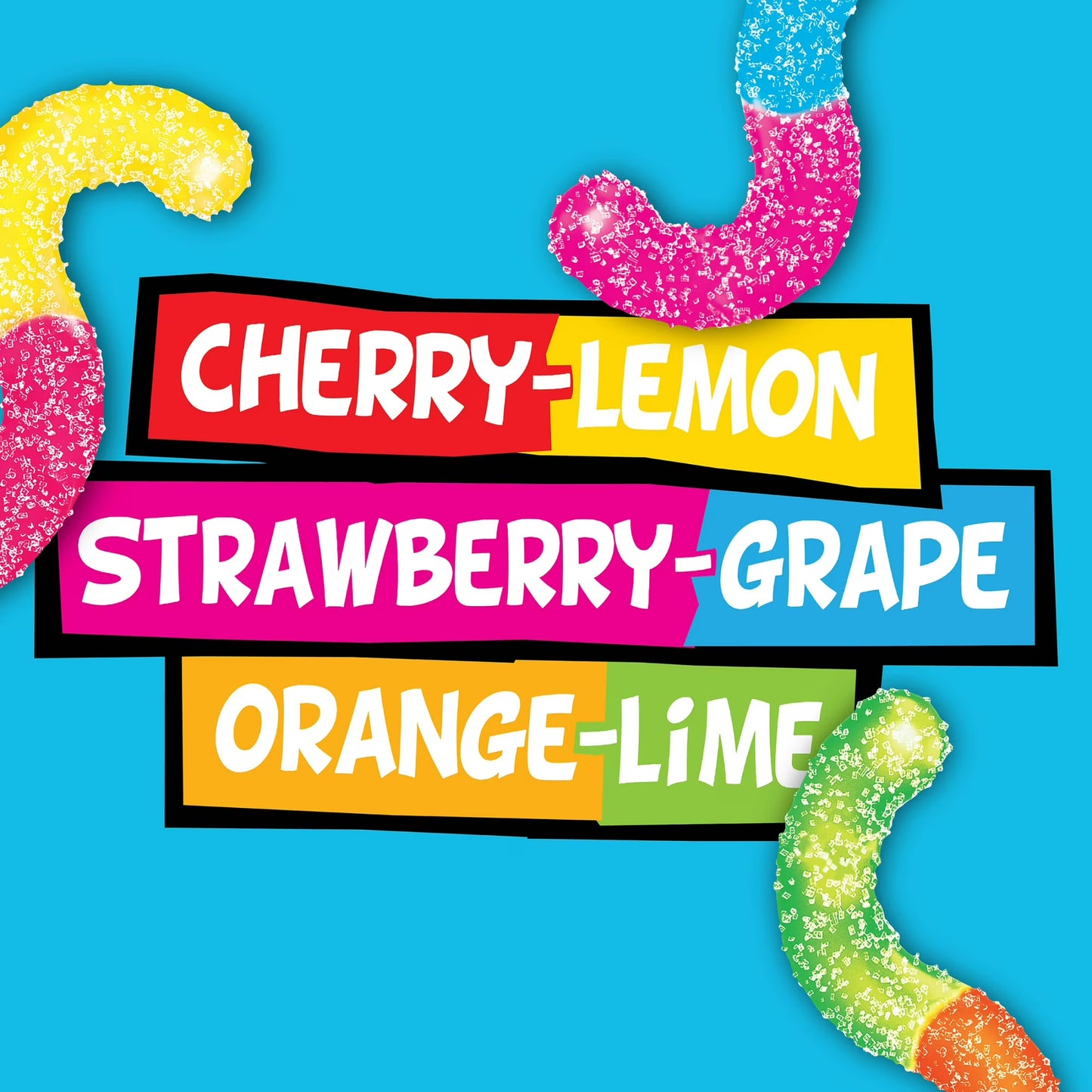 Trolli Sour Brite Crawlers, Candy, Cherry-Lemon, Strawberry-Grape & Orange-Lime, Sweet and Sour, Gummy Worms, 5 oz