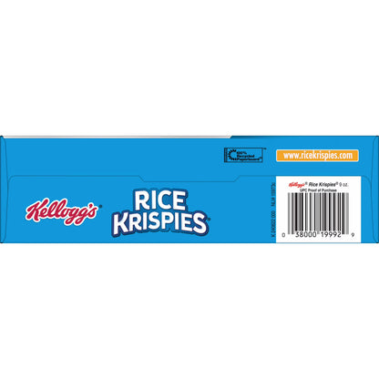 (8 pack) Kellogg's Rice Krispies Original Breakfast Cereal, 8 Vitamins and Minerals, 9 oz