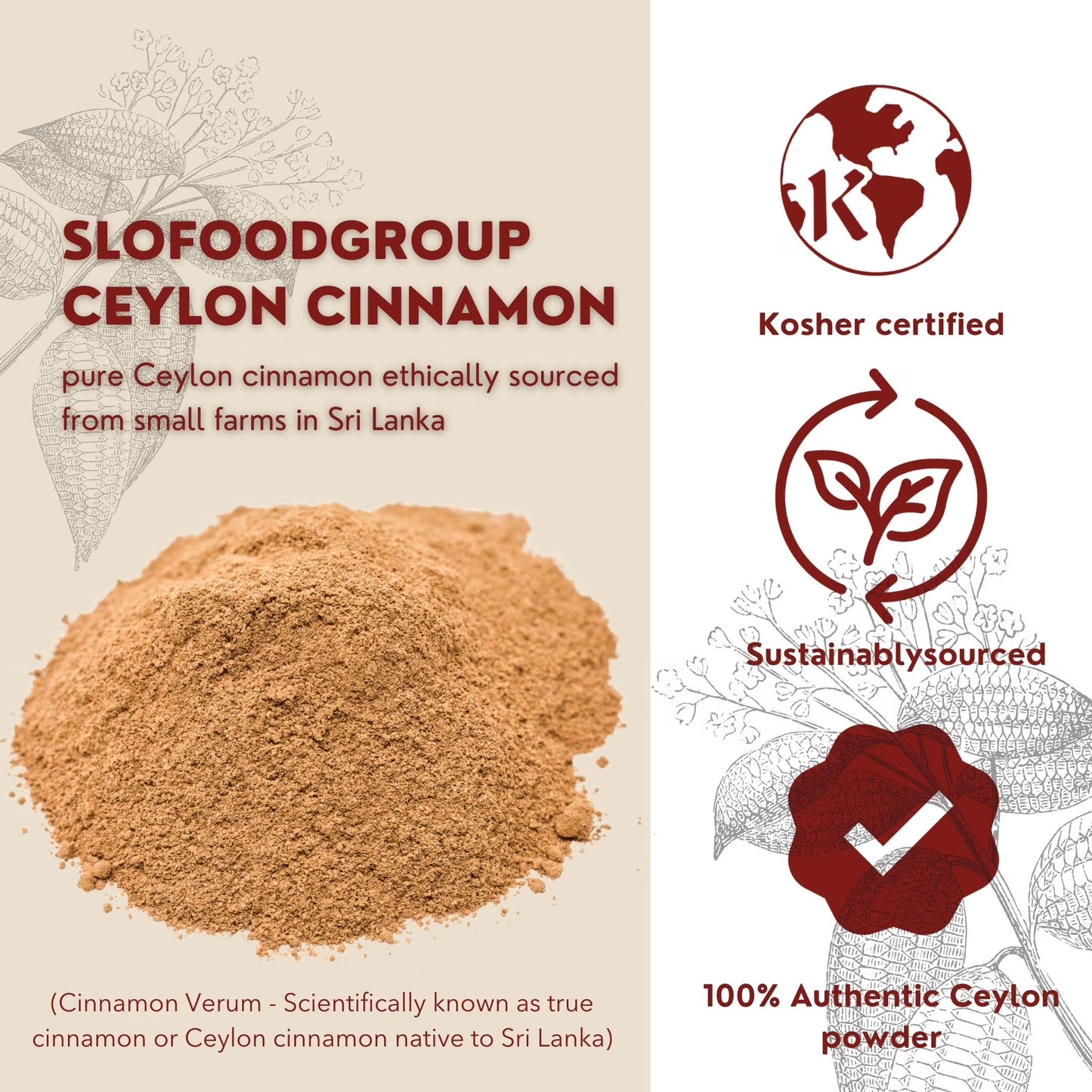 Ceylon Cinnamon Powder - Ground Cinnamon from Sri Lanka - 1lb