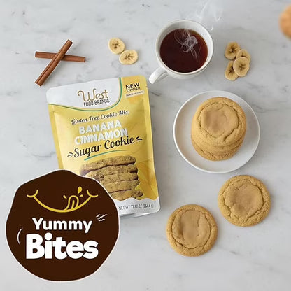 West Food Brands Banana Cinnamon Cookie Mix for Baking, Allergen & Gluten-Free Baking, 12.85 oz