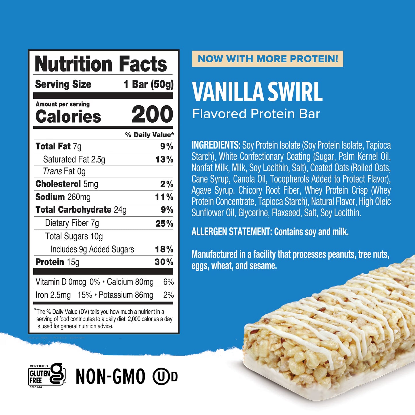Ready Clean Protein Bar, Vanilla Swirl, 5 Count Box Protein Bar
