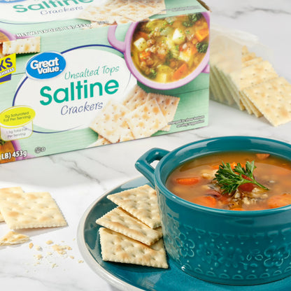 Great Value Unsalted Tops Saltine Crackers, 16 oz