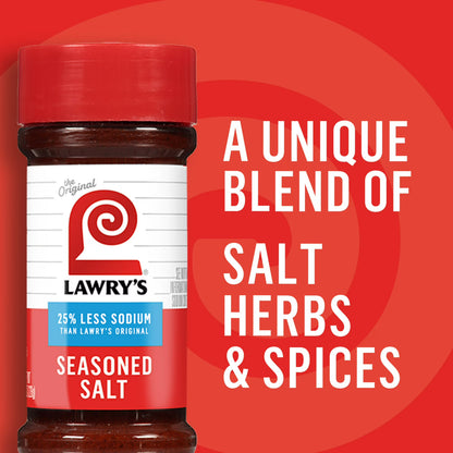 Lawry's Kosher 25% Less Sodium Seasoned Salt, 8.0 oz Bottle