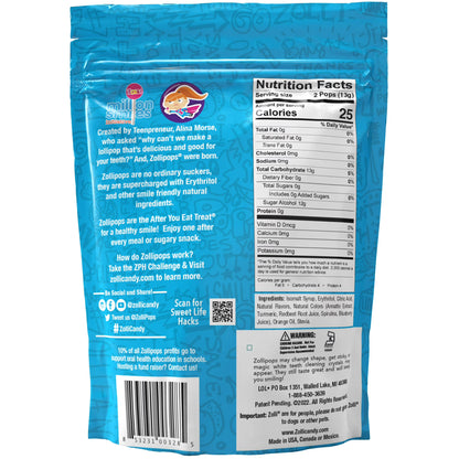 ZOLLIPOPS Lollipops, Sugar Free Candy, Allergen Free with Natural Fruit Flavor, Keto, Vegan 5.2 oz