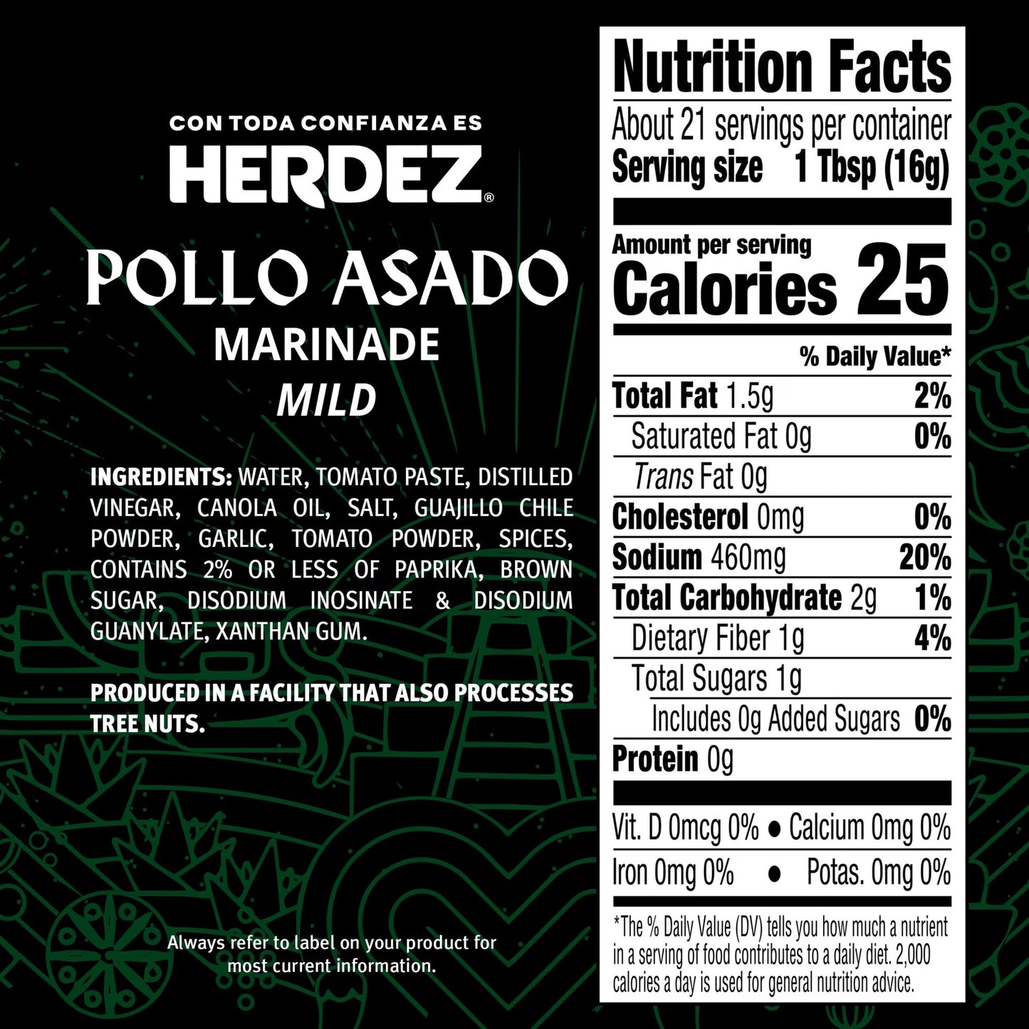 HERDEZ Pollo Asado Marinade Mild, Marinade, 12oz Glass Bottle