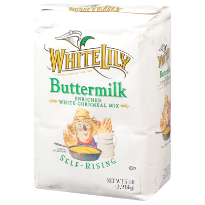 (2 pack) White Lily Self-Rising Buttermilk White Cornmeal Mix, 5 lb Bag
