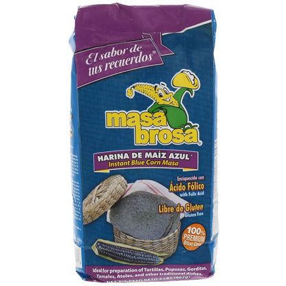 (3 pack) Masa Brosa Instant Blue Corn Flour Mix, 2 lbs, Gluten-Free