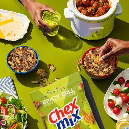 Chex Mix Spicy Dill Snack Mix, Savory Snack Bag, Family Size, 13.5 oz