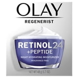 (2 pack) Olay Regenerist Retinol 24 Night Cream for Women, Anti-Aging Moisturizer, Fragrance-Free, Non-Greasy, Anti-Wrinkle, Hydrating Skin Care with Triple Collagen Peptide