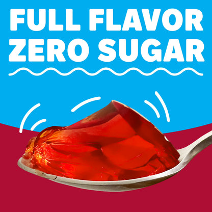 Jell-O Cherry Zero Sugar Low Calorie Gelatin Dessert Mix, Family Size, 0.6 oz Box