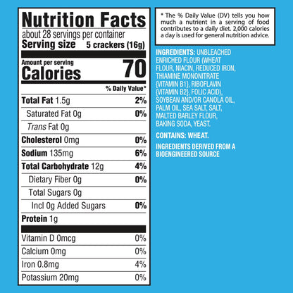 (3 pack) Premium Original Saltine Crackers, Lunch Snacks, 16 oz