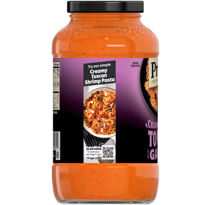 Prego Creamy Tomato Pasta Sauce with Garlic, 24 oz Jar