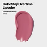 Revlon ColorStay Overtime Longwearing Gloss Lipstick with Vitamin E, 220 Unlimited Mulberry, 0.07 fl oz