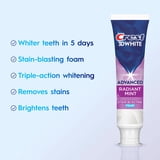 Crest Toothpaste, 3DWhite Advanced Whitening Toothpaste, Radiant Mint, 3.3 oz, 2 Pack
