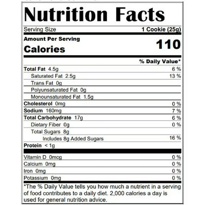 Homestyle Soft Baked Chocolate Chip Flavored Cookie 6 Count, Ready to Eat, Kosher Dairy, Contains: Eggs, Milk, Soy, Wheat