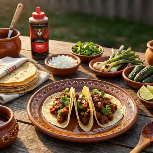 Spanglish Asadero Birria BBQ Sauce for Beef, Pork, and Chicken, 15 oz Bottle