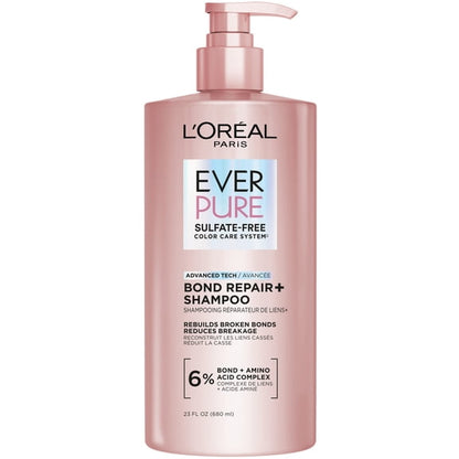 L'Oreal Paris Sulfate Free Bond Repair Shampoo for Damaged Hair, EverPure, for Adults, 23 fl oz