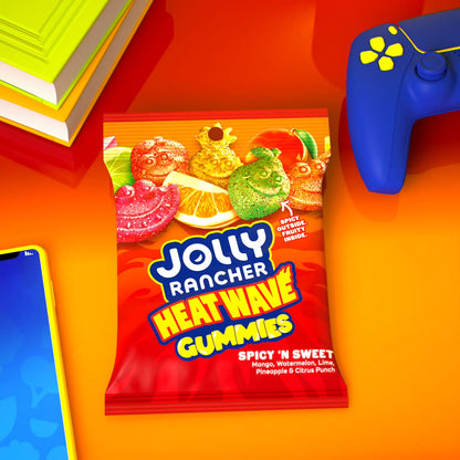 JOLLY RANCHER Heat Wave Gummies Spicy ‘n Sweet Assorted Fruit Flavored Candy Bag, 6 oz