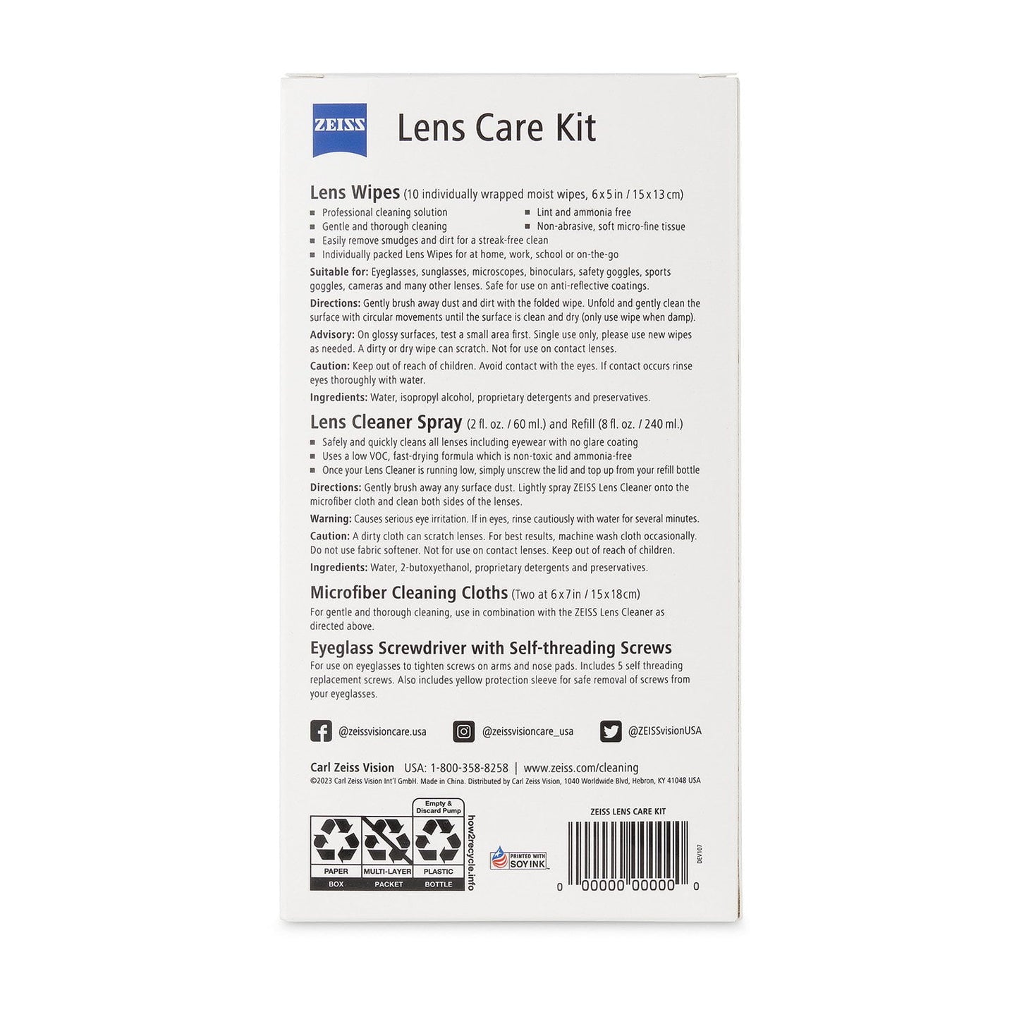 ZEISS Lens Cleaning Solution Kit 2 pk., 8 fl. oz./pk.