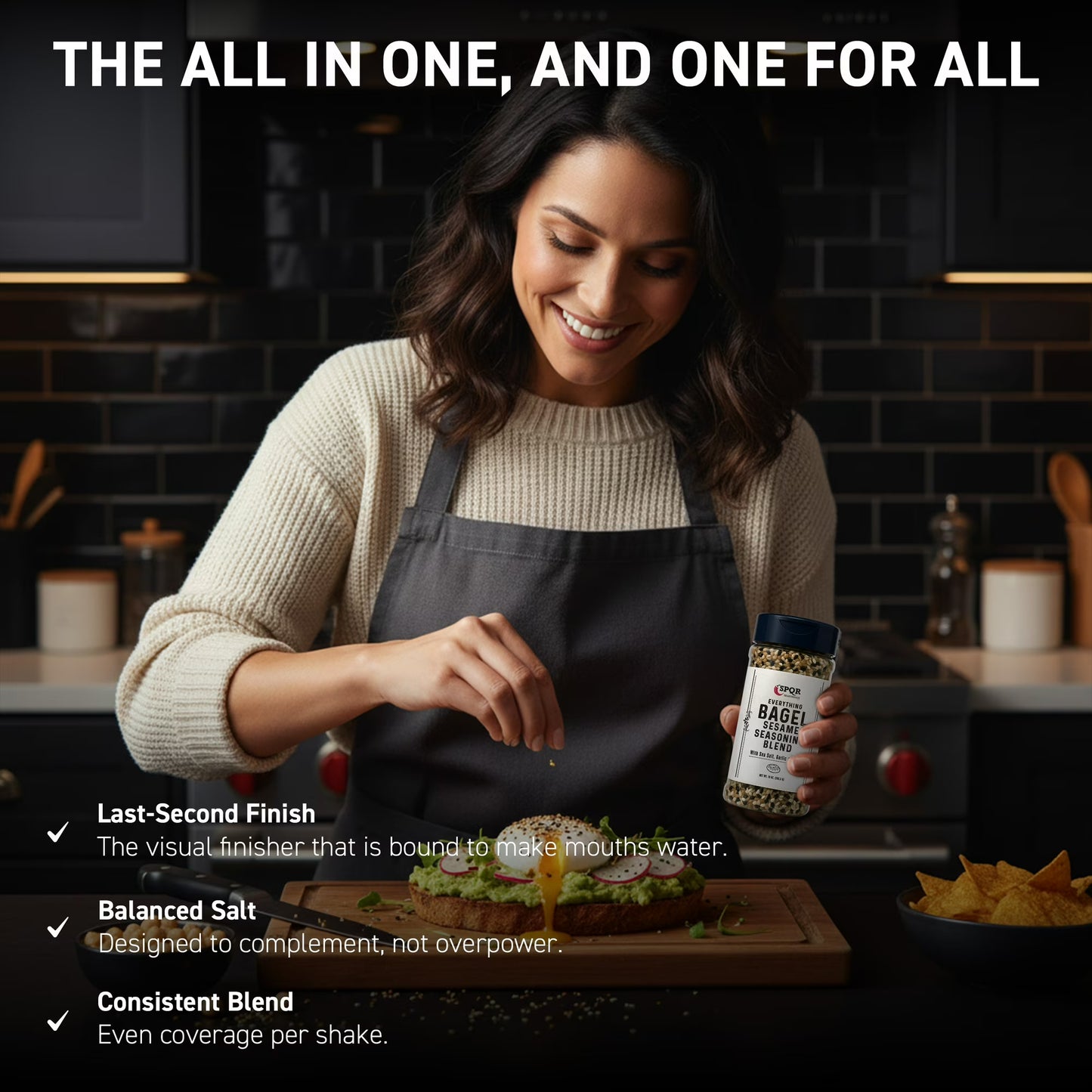 Everything Bagel Seasoning Blend by SPQR Seasonings Original XL 10 oz. Jar Delicious Blend of Sea Salt and Mixed Spices