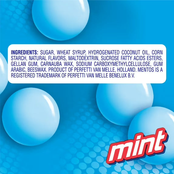 (2 pack) Mentos Peppermint Chewy Mint Candy Roll, 1.32 oz, pack of 6