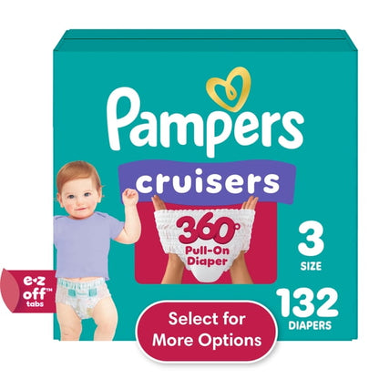 Pampers Cruisers 360 Baby Diapers Size 3, 132 Count (Select for More Options)