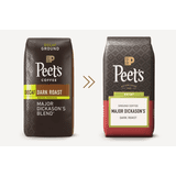 Peet's Coffee Decaf Major Dickason's Blend Premium Dark Roast Ground Coffee, Arabica, 10.5 oz