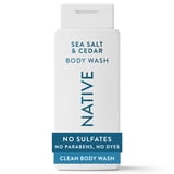 Native Body Wash for Women & Men, Sulfate Free, Sea Salt & Cedar, 18 fl oz