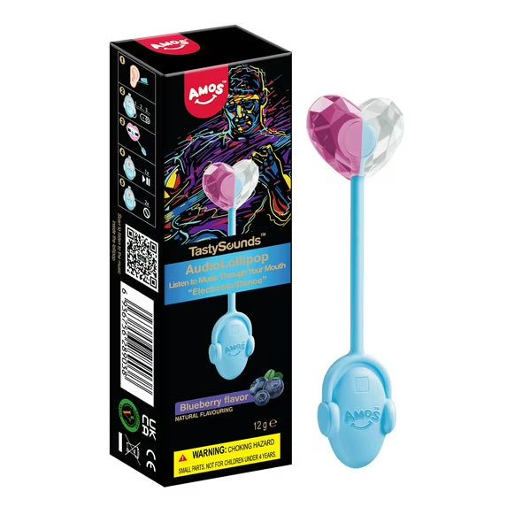 Amos Lollipops Candy TastySounds Music Lollipop Natural Blueberry Gifts for Party