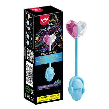 Amos Lollipops Candy TastySounds Music Lollipop Natural Blueberry Gifts for Party