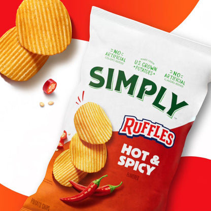 Simply Ruffles Hot and Spicy Potato Chips, 5.5 oz