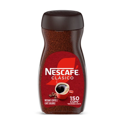 Nescafé Clasico Dark Roast Instant Coffee, 10.5 oz with Nestle Coffee Mate, The Original Liquid Coffee Creamer Singles, 9 fl oz, 48 Count