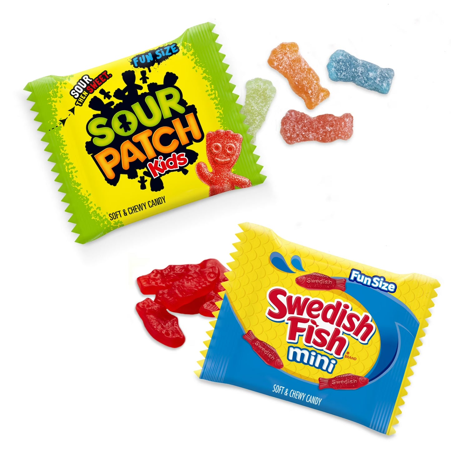 SOUR PATCH KIDS and SWEDISH FISH Mini Soft & Chewy Easter Candy Variety Pack, Bulk Candy, 50 Packs