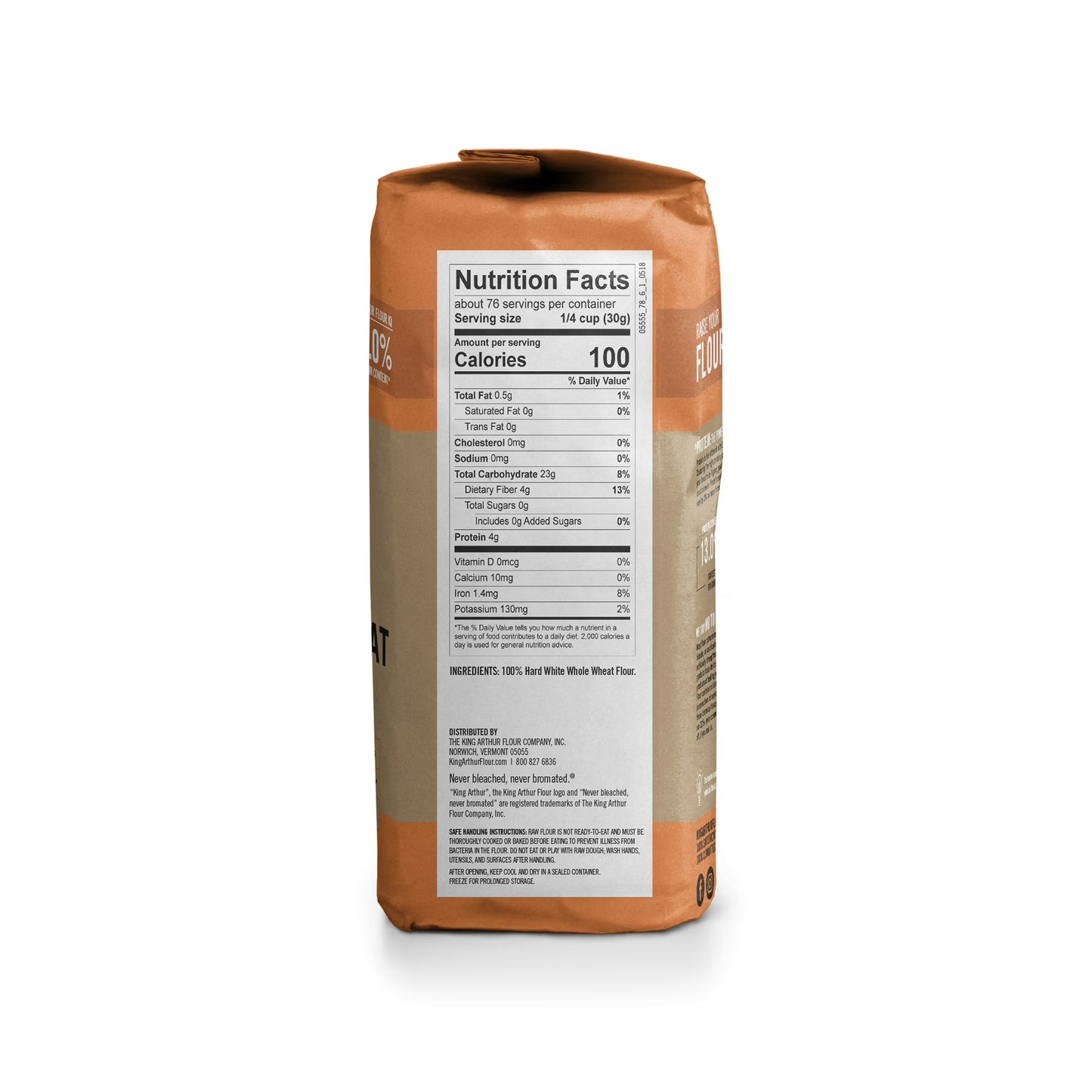 King Arthur Flour White Whole Wheat Flour 5 lb. Bag