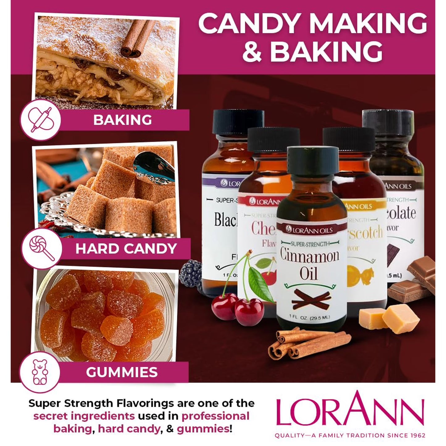 (3 pack) Candy and Baking Flavoring, 0.125oz Bottle, 2/Pkg