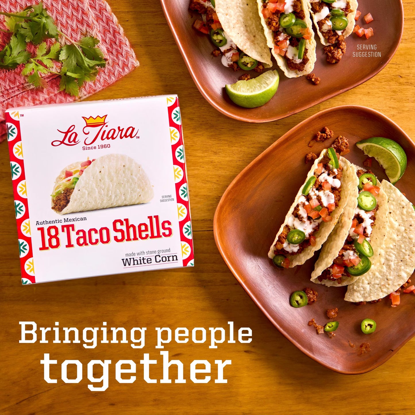 La Tiara Authentic Mexican White Corn Taco Shells, Meal Prep, 18 Count, 3.8 oz