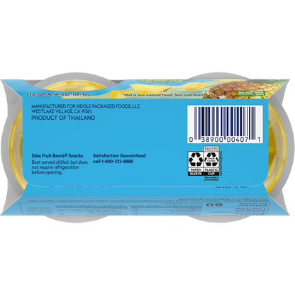 (4 pack) Dole Fruit Bowls Pineapple Tidbits in 100% Fruit Juice, 4 oz Cups (4 Pack)