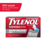 Tylenol Rapid Release Extra Strength Gelcaps, Acetaminophen 500 mg, Strong, Fast, 100 Count