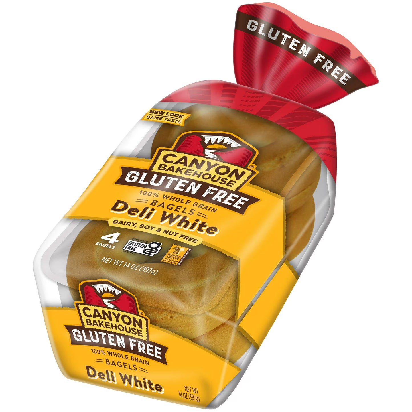Canyon Bakehouse Deli White Bagels, Gluten Free Bagels, Fresh, 4 Count