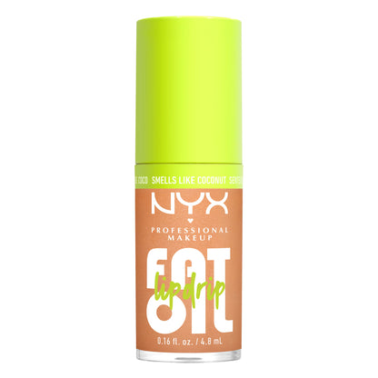 NYX Professional Makeup Fat Oil Lip Drip Lip Oil, 12 Hour Hydration Lip Gloss, Coconut Cutie, 0.16 fl oz
