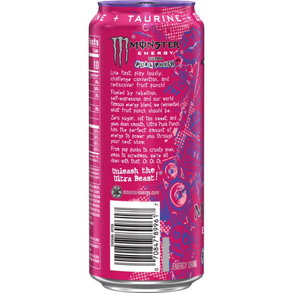 Monster Energy, Ultra Punk Punch, Energy Drink, 16 fl oz, Can