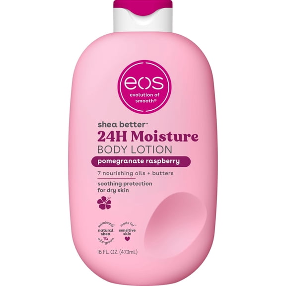 eos Shea Better Body Lotion - Pomegranate Raspberry, for Dry Skin, 16 fl oz