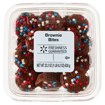 Freshness Guaranteed Brownie Bites with Patriotic Star Sprinkles, 22.2 oz (Baked and Sweet Dessert)