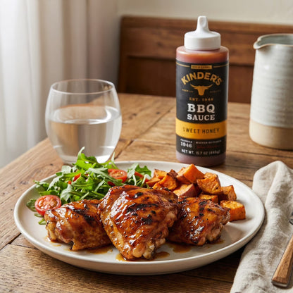 Kinder's Gold Label Sweet Honey BBQ Sauce for Meat and Vegetables, 15.7 oz Bottle