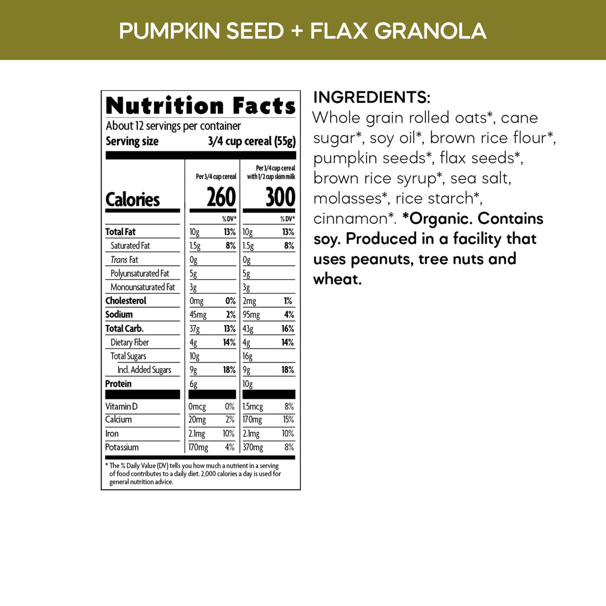 Nature's Path Organic Granola, Pumpkin Seed + Flax, 28.2oz Box