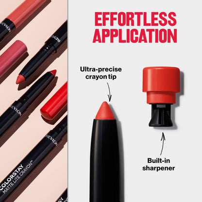 Revlon ColorStay Matte Lite Crayon Lightweight Lipstick, Mile High, 0.049 oz