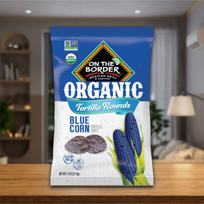 (7 pack) On The Border Organic Blue Corn Tortilla Rounds, Gluten-Free, 11 oz Bag