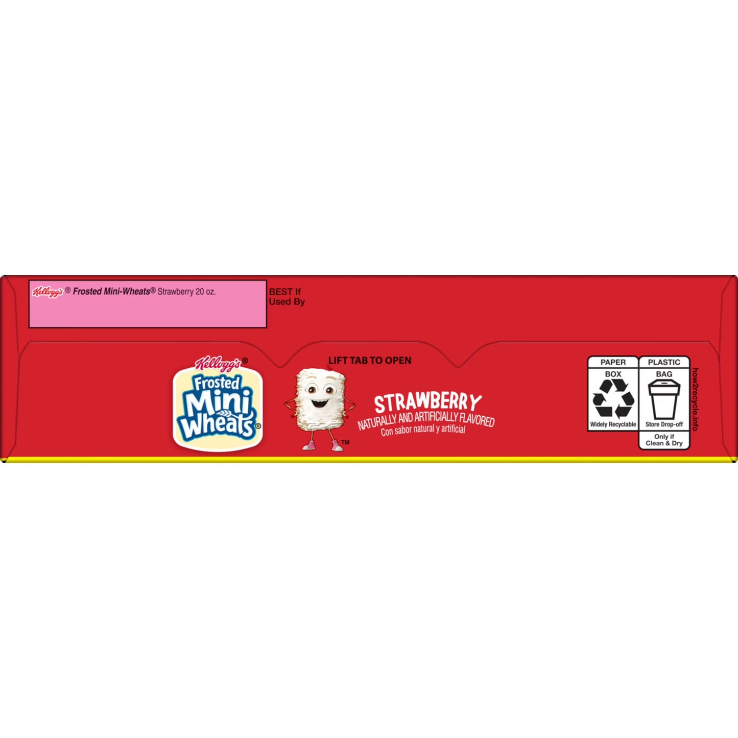 Kellogg's Frosted Mini-Wheats Strawberry Breakfast Cereal, High Fiber, Family Size, 20 oz