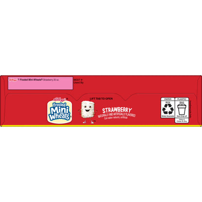 Kellogg's Frosted Mini-Wheats Strawberry Breakfast Cereal, High Fiber, Family Size, 20 oz